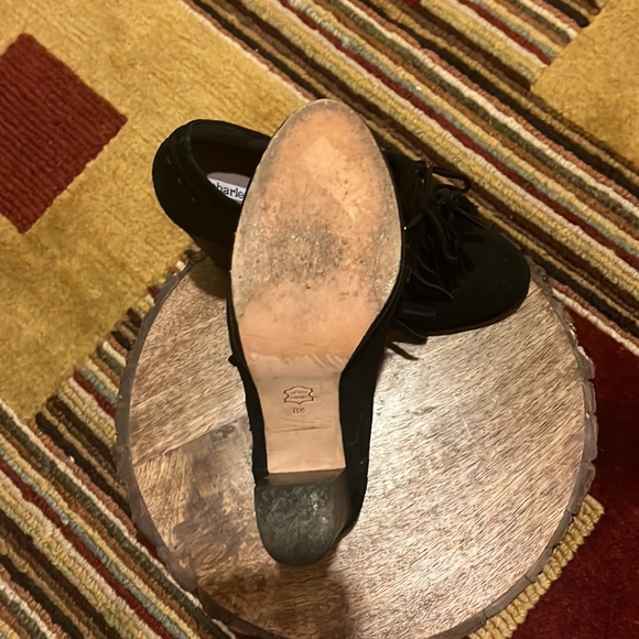 Never been worn suede fringe bootie. Size 8.5 6 inch heel. - Picture 3 of 4